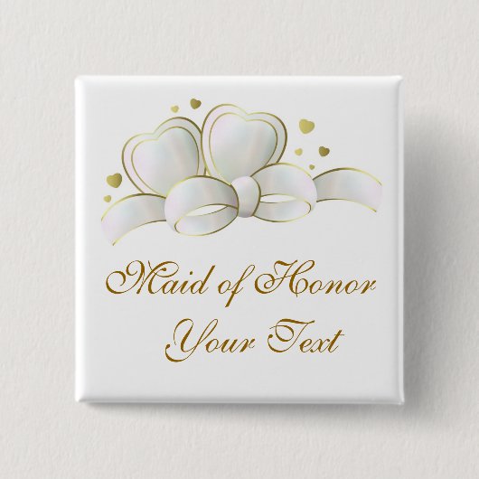 Maid of Honor Pin Vierkante Button 5,1 Cm (Voorkant)
