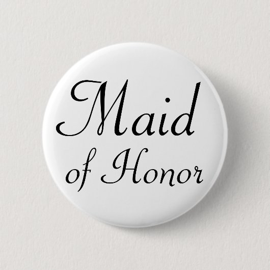 Maid of Honor Pinback Button (Voorkant)