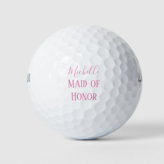 Maid of Honor Pink and White Souvenir Golfballen (Voorkant)