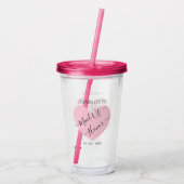 Maid of Honor Pink Bridal Party Personalized Acryl Drinkbeker (Achterkant)