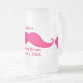 Maid of Honor Pink Mustache Frosted Glass Mok (Voorkant rechts)
