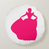 Maid of Honor Pink Mustache Round Sierkussen Rond Kussen (Achterkant)