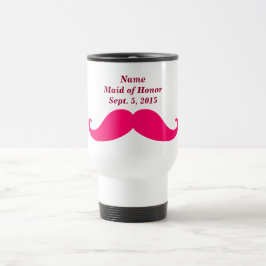 Maid of Honor Pink Mustache Travel/Commuter Mok