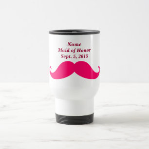 Maid of Honor Pink Mustache Travel/Commuter Mok