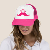 Maid of Honor Pink Mustache Trucker Hat Pet (In situ)