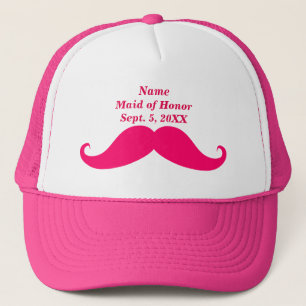 Maid of Honor Pink Mustache Trucker Hat Pet