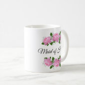 Maid of Honor Pink Roses Personalized Coffee Mok (Voorkant rechts)