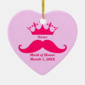 Maid of Honor Pink Tiara and Mustache Ornament (Voorkant)