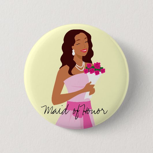 Maid of Honor Pink Wedding Gown Button (Voorkant)