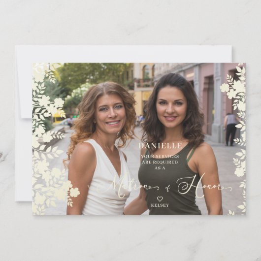 Maid of Honor Proposal Botanical Frame Photo (Voorkant)