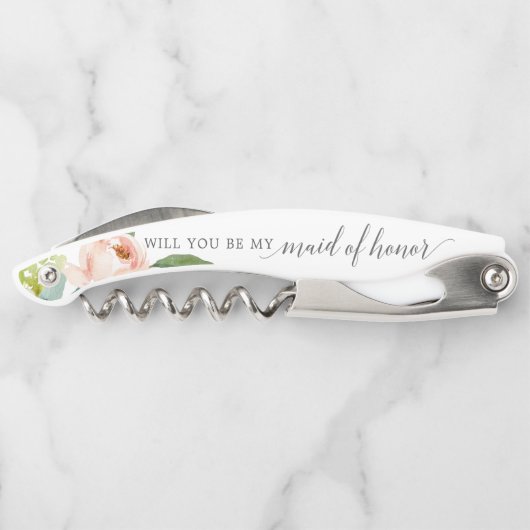 Maid of Honor proposal Cork Screw - Airy Blush Kurkentrekker (Achterkant)