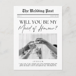 Maid of Honor Proposal, een Britse  krant Briefkaart