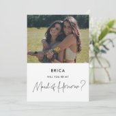 Maid of Honor proposal foto card UK version Kaart (Staand voorkant)