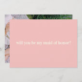 Maid of Honor proposal in Blush with Photo on Back Notitiekaartje (Voorkant / Achterkant)