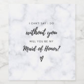 Maid of Honor proposal Wine Label Wijn Etiket (Enkel label)