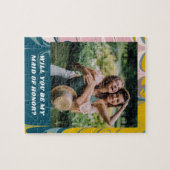 Maid of Honor proposal with Photo Abstract Marble Legpuzzel (Horizontaal)