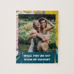 Maid of Honor proposal with Photo Abstract Marble Legpuzzel<br><div class="desc">Speciaal Abstract marmer-id van het eerbetoon met foto-puzzel</div>