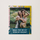 Maid of Honor proposal with Photo Abstract Marble Legpuzzel (Verticaal)