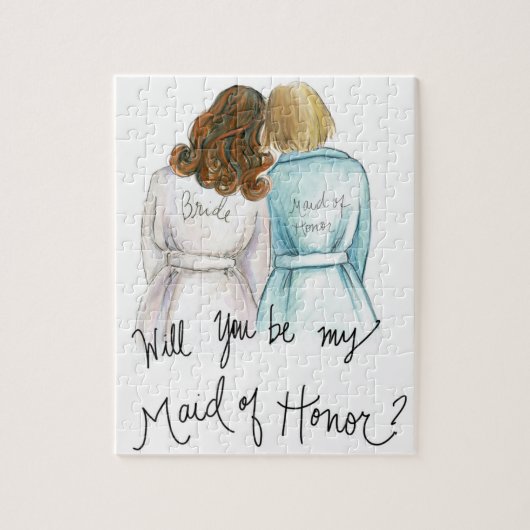 Maid of Honor? Puzzle Auburn L Curls Bride Bl Bob Legpuzzel (Verticaal)