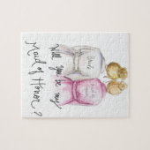 Maid of Honor? Puzzle Blonde Bun Bride Bl Bun Maid Legpuzzel (Horizontaal)