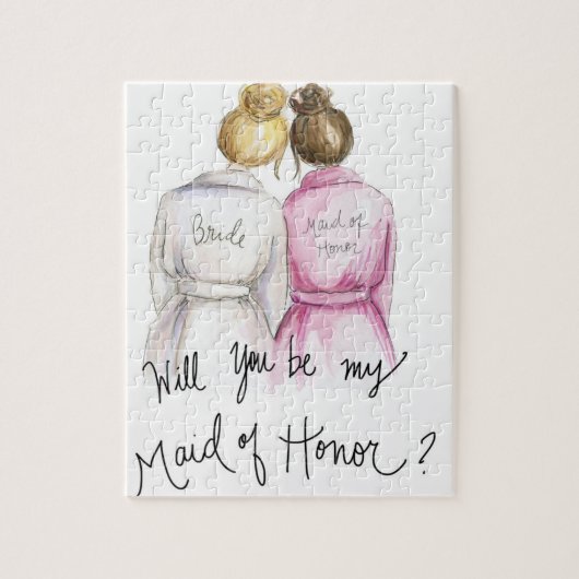 Maid of Honor? Puzzle Blonde Bun Bride Br Bun Maid Legpuzzel (Verticaal)