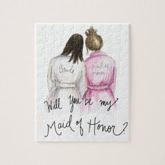Maid of Honor? Puzzle Dk Br Bride Br Bun MOH Legpuzzel