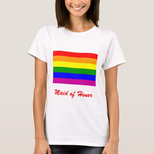 Maid of Honor/Rainbow Pride Wedding T-shirt (Voorkant)