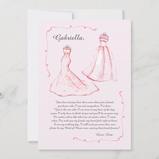 Maid of Honor Request Card Kaart (Voorkant)