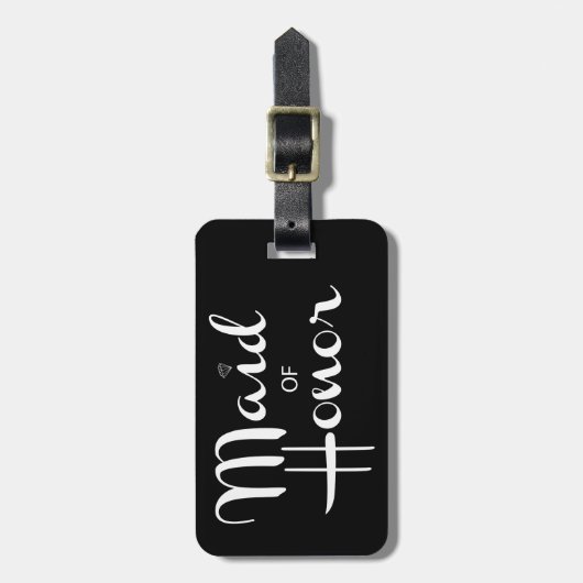 Maid of Honor Retro Script Bagagelabel (Voorkant verticaal)