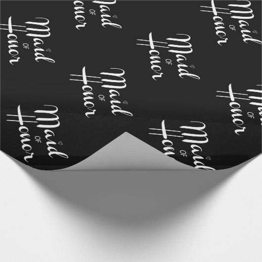 Maid of Honor Retro Script Cadeaupapier (Hoek)