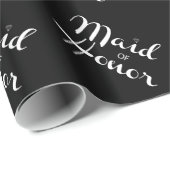 Maid of Honor Retro Script Cadeaupapier (Rol Hoek)