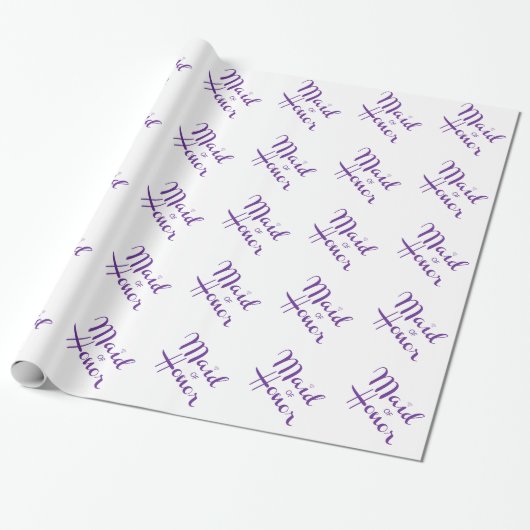 Maid of Honor Retro Script Cadeaupapier (Uitgerold)