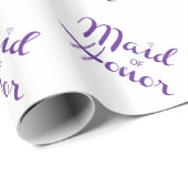 Maid of Honor Retro Script Cadeaupapier (Rol Hoek)