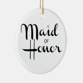 Maid of Honor Retro Script Keramisch Ornament (Rechts)