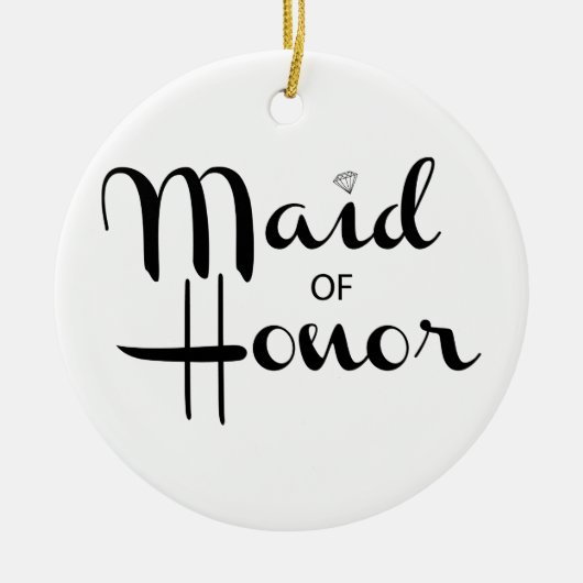 Maid of Honor Retro Script Keramisch Ornament (Voorkant)