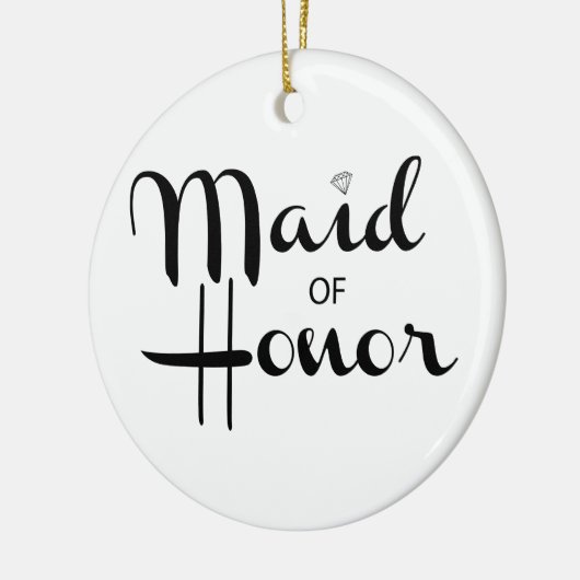 Maid of Honor Retro Script Keramisch Ornament (Links)