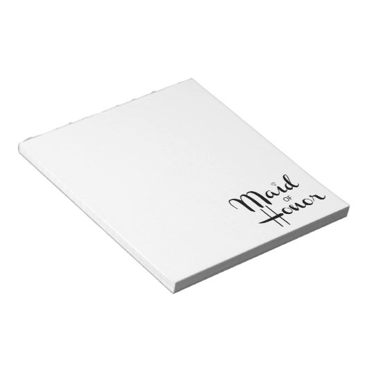 Maid of Honor Retro Script Notitieblok (Schuin)