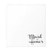 Maid of Honor Retro Script Notitieblok (Voorkant)