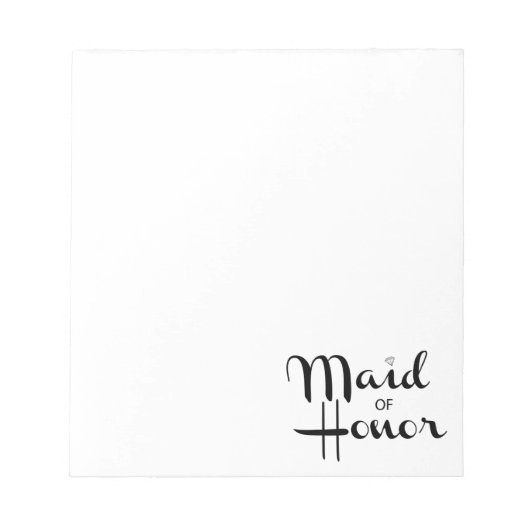 Maid of Honor Retro Script Notitieblok (Voorkant)
