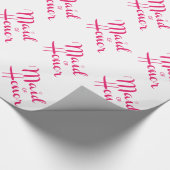 Maid of Honor Retro Script Pink Cadeaupapier (Hoek)