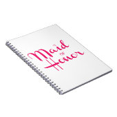 Maid of Honor Retro Script Pink Notitieboek (Rechterzijde)