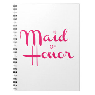 Maid of Honor Retro Script Pink Notitieboek