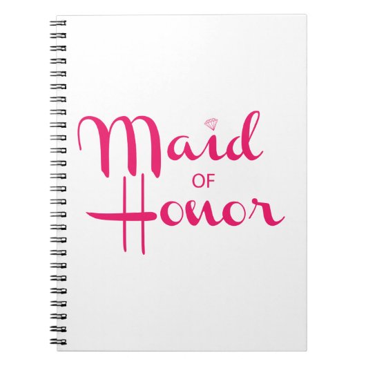 Maid of Honor Retro Script Pink Notitieboek (Voorkant)