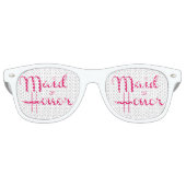 Maid of Honor Retro Script Pink Retro Zonnebril (Voorkant)