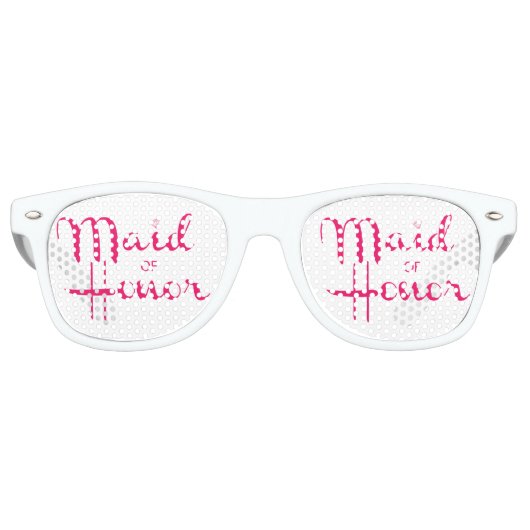 Maid of Honor Retro Script Pink Zonnebril (Voorkant)
