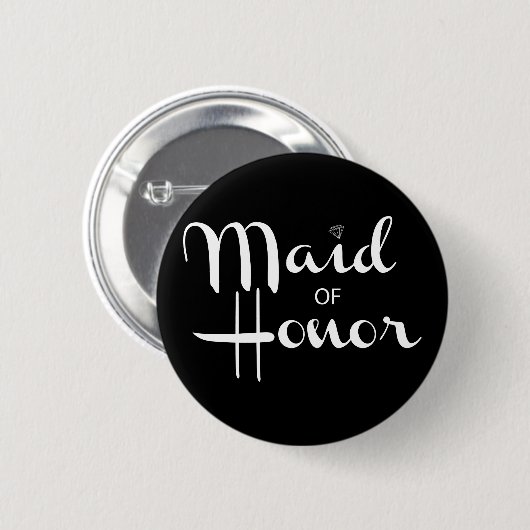 Maid of Honor Retro Script Ronde Button 5,7 Cm (Voorkant /achterkant)