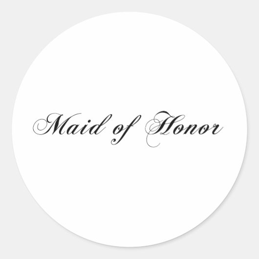 Maid of Honor Ronde Sticker (Voorkant)