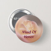 Maid of Honor Roos Flower Button (Voorkant /achterkant)