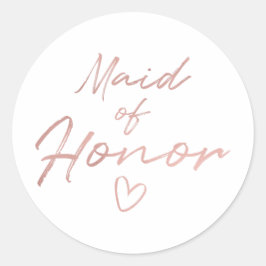 Maid of Honor - Roos Gold faux foil sticker