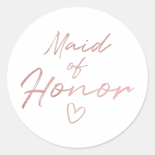 Maid of Honor - Roos Gold faux foil sticker (Voorkant)
